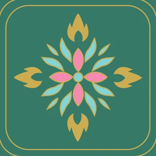 Gold flower tile