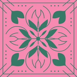 Pink floral tile